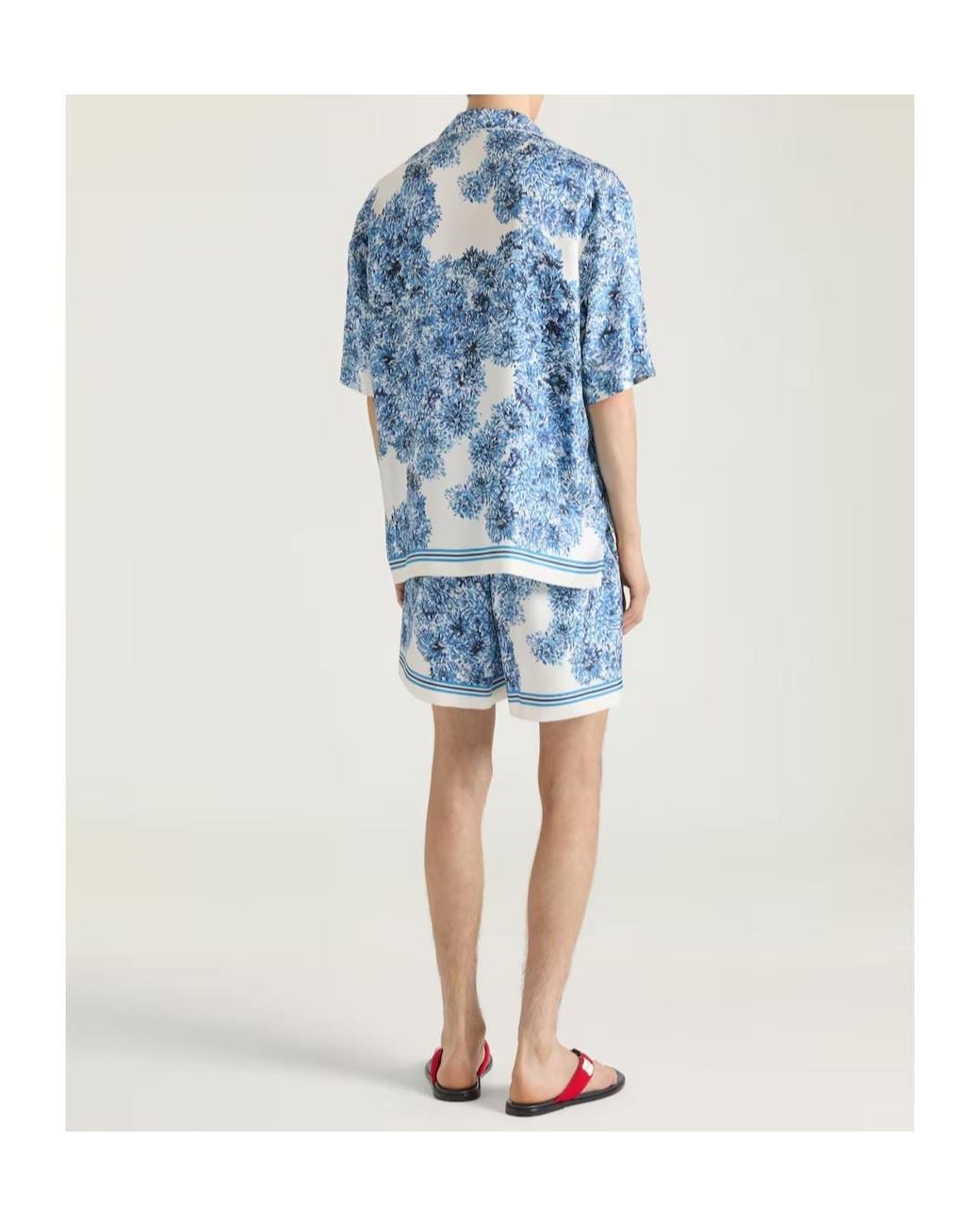 Givenchy Blue Botanical Print Pyjama Shorts for men