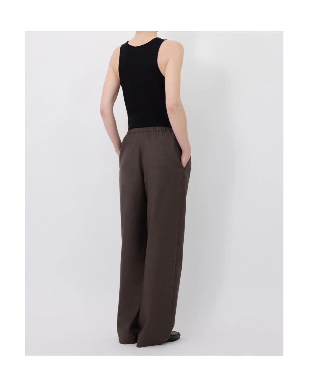 Loulou de Saison Brown Cove Lds Elastic Waisted Trousers