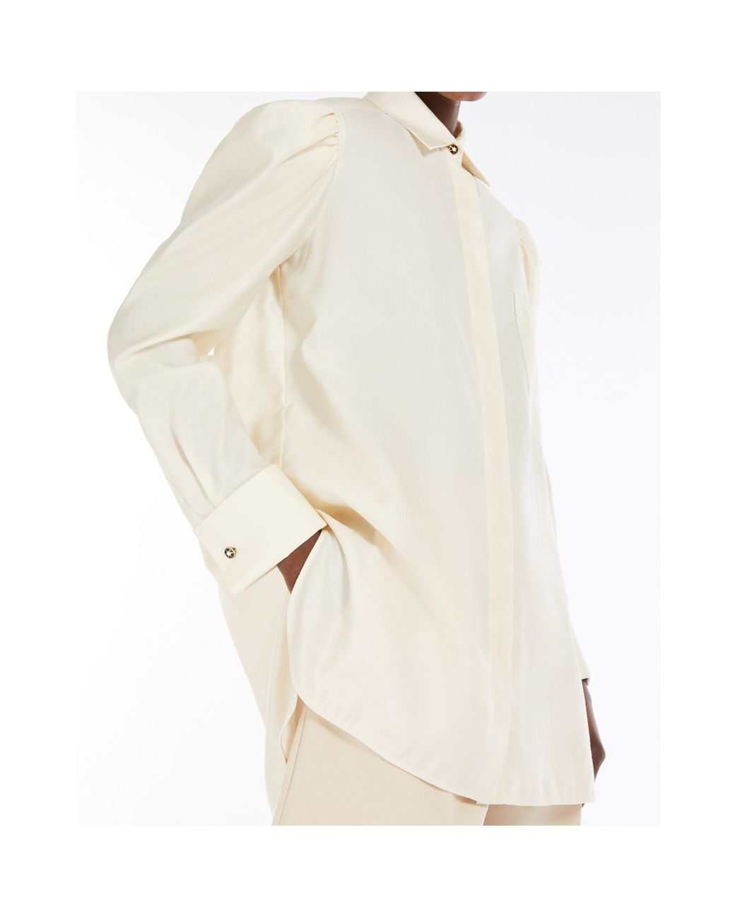 Max Mara White Faraday Puff-Sleeved Shirt