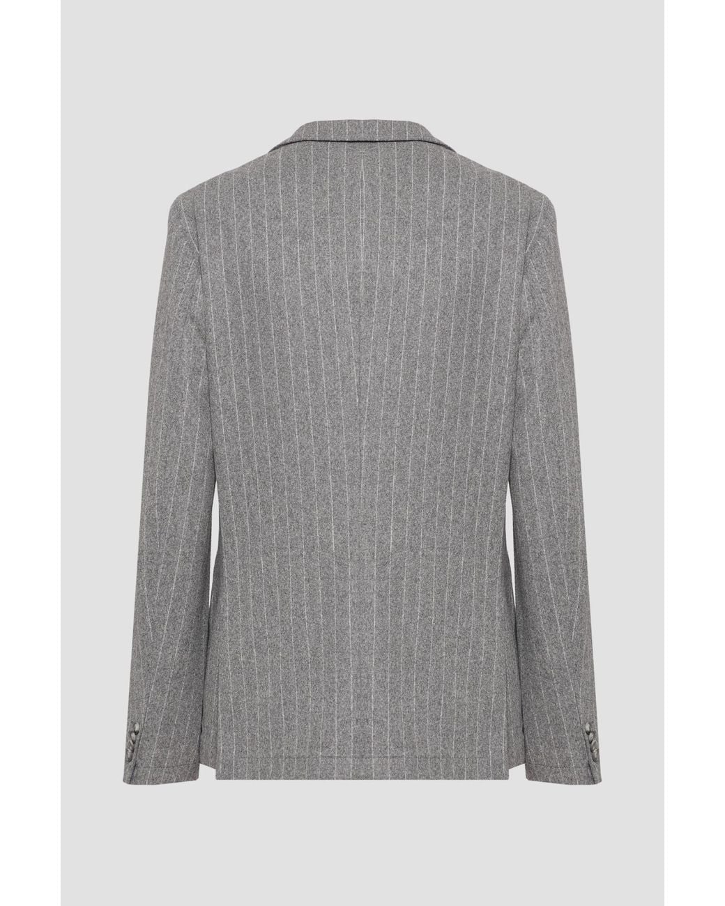 Boss Gray Boss Striped Slim-Fit Blazer for men