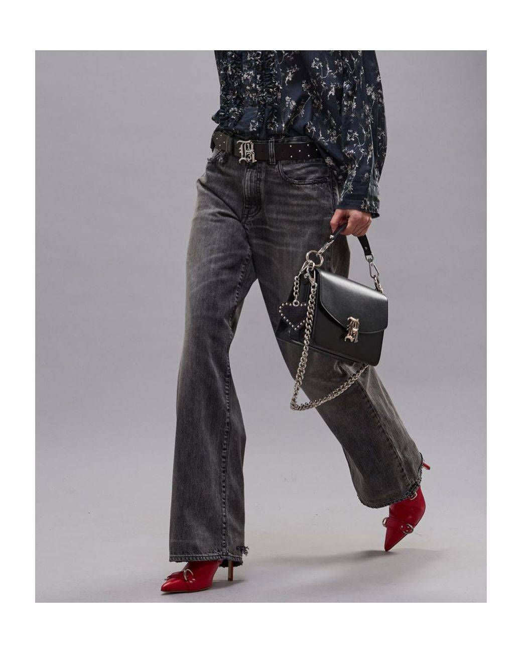 R13 Gray Darcy Loose Jean
