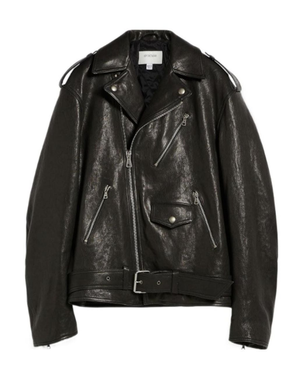 Sportmax Black Logo Leather Jacket