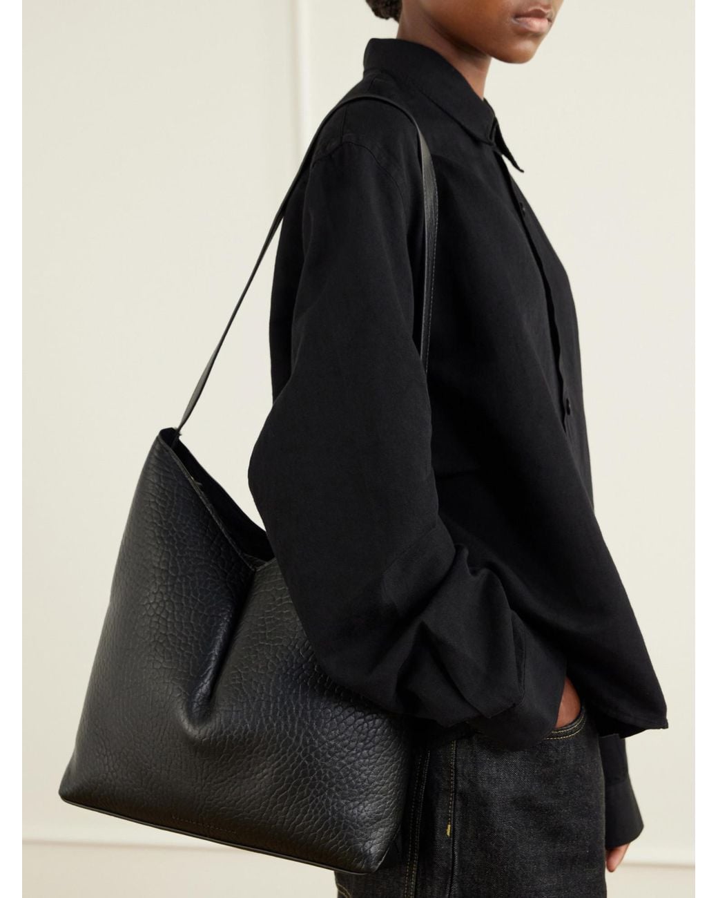 Studio Nicholson Black Hoho Leather Tote