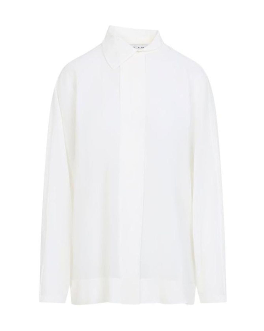 Carven White Collared Long-Sleeve Shirt