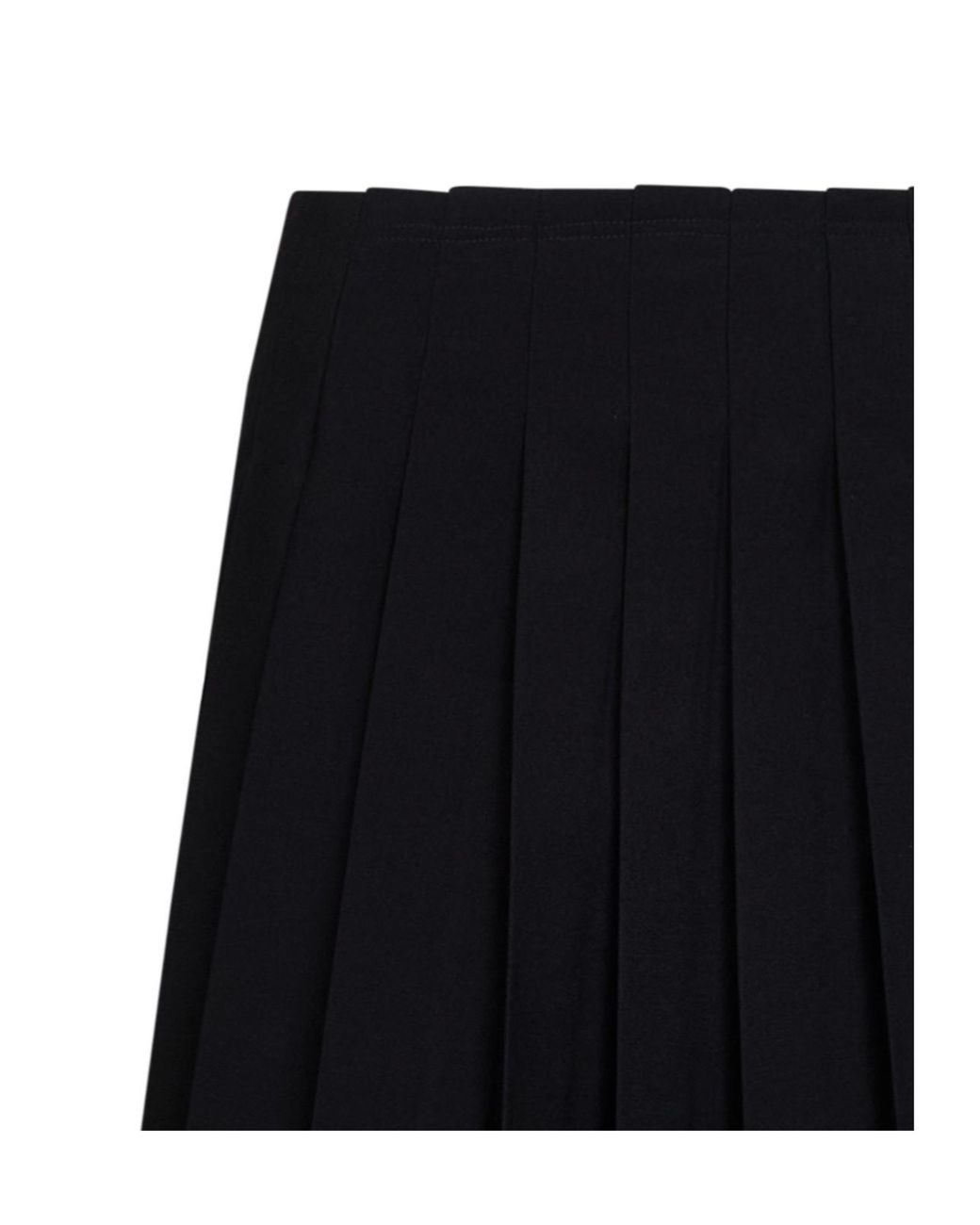 MM6 by Maison Margiela Black Raw-Edge Pleated Skirt