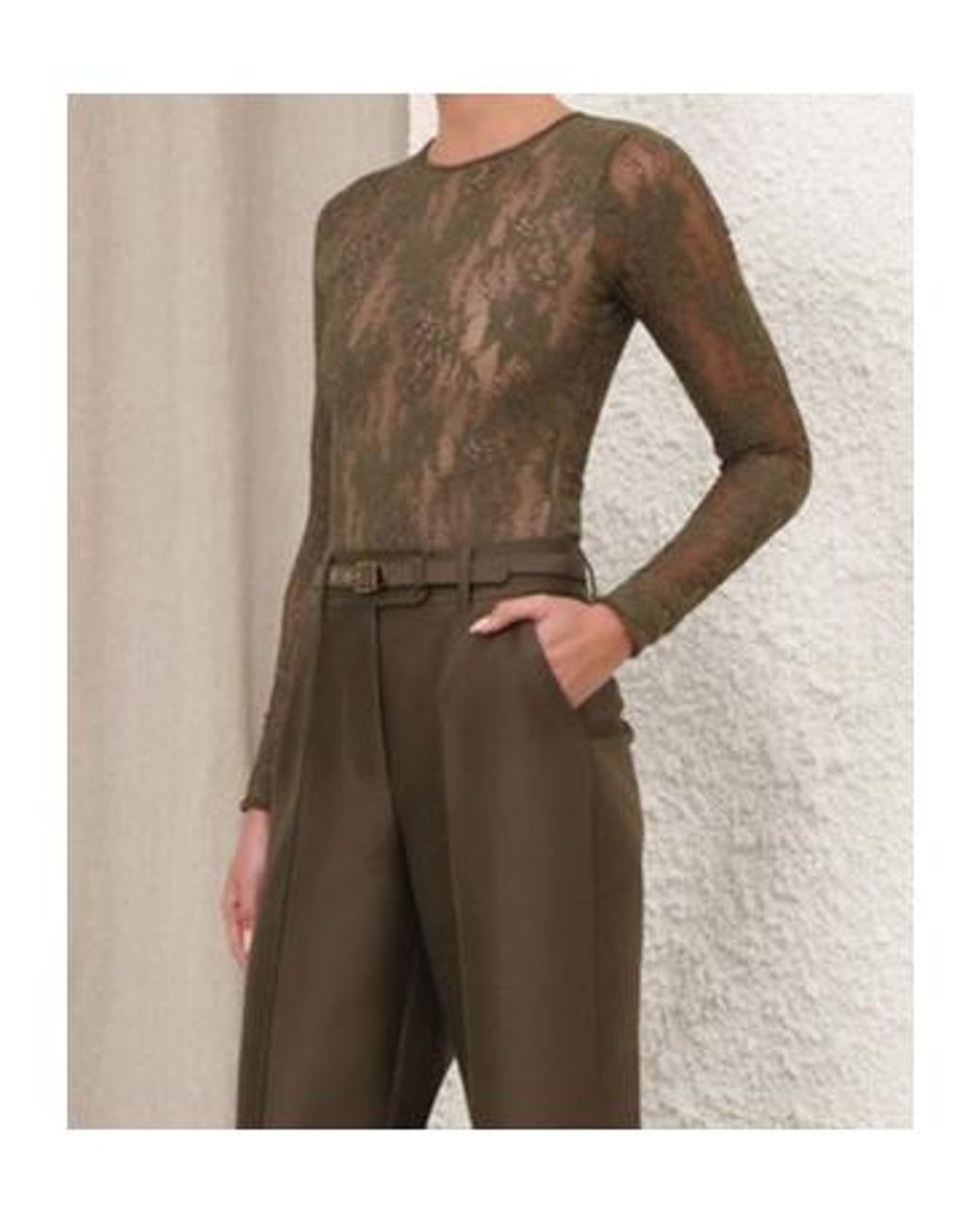 Zimmermann Green Lace Bodysuit