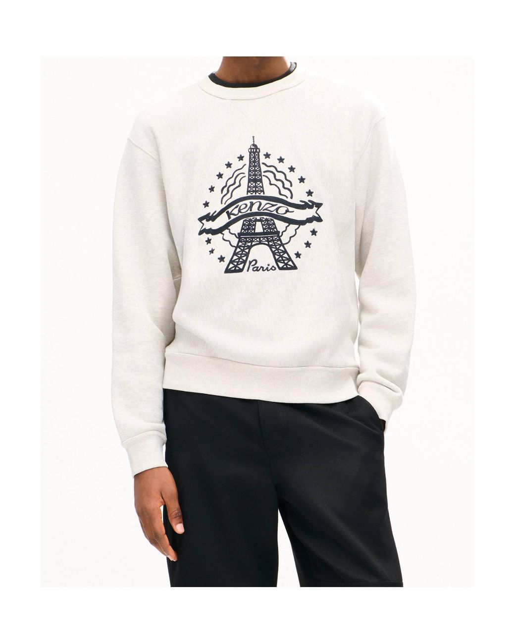 KENZO Gray Eiffel Tower Design Sweatshirt for men