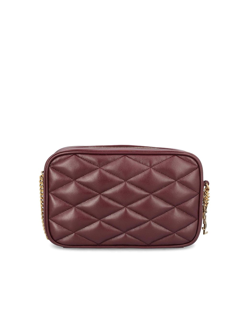 Saint Laurent Purple Logo Plaque Zip-Up Shoulder Bag