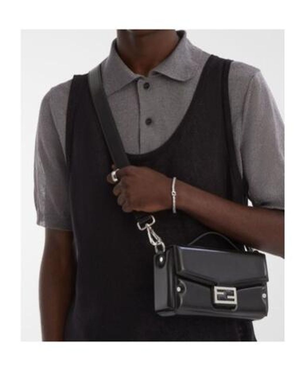 Fendi Black Baguette Soft Ff-Motif Quilted Tote Bag for men