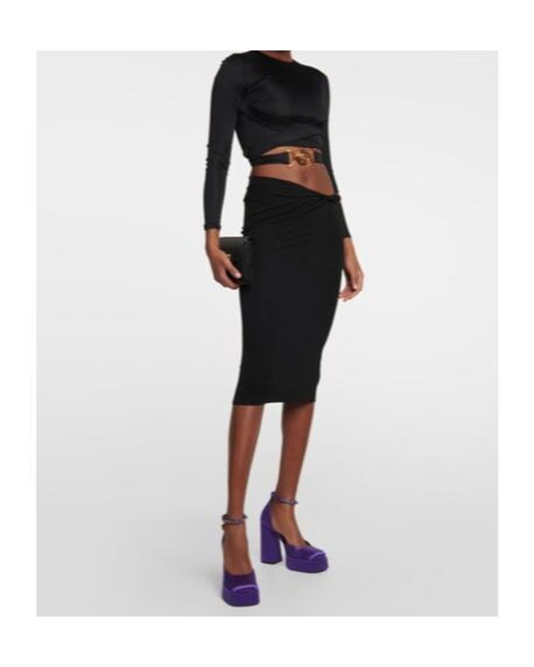 Versace Purple Medusa Aevitas Platform Heels