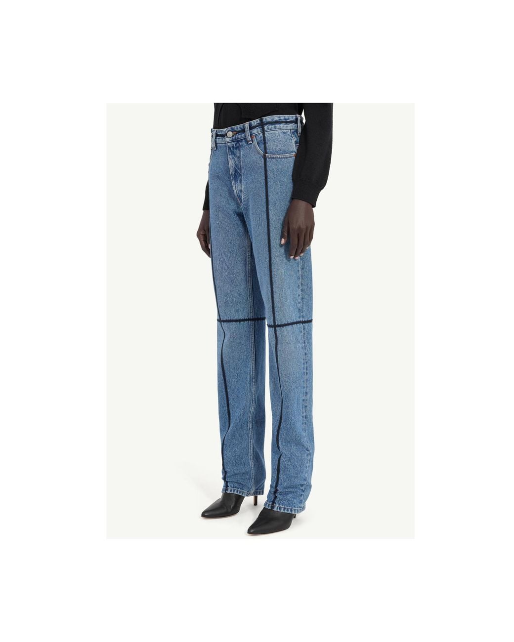 MM6 by Maison Margiela Blue Straight-Leg Jeans