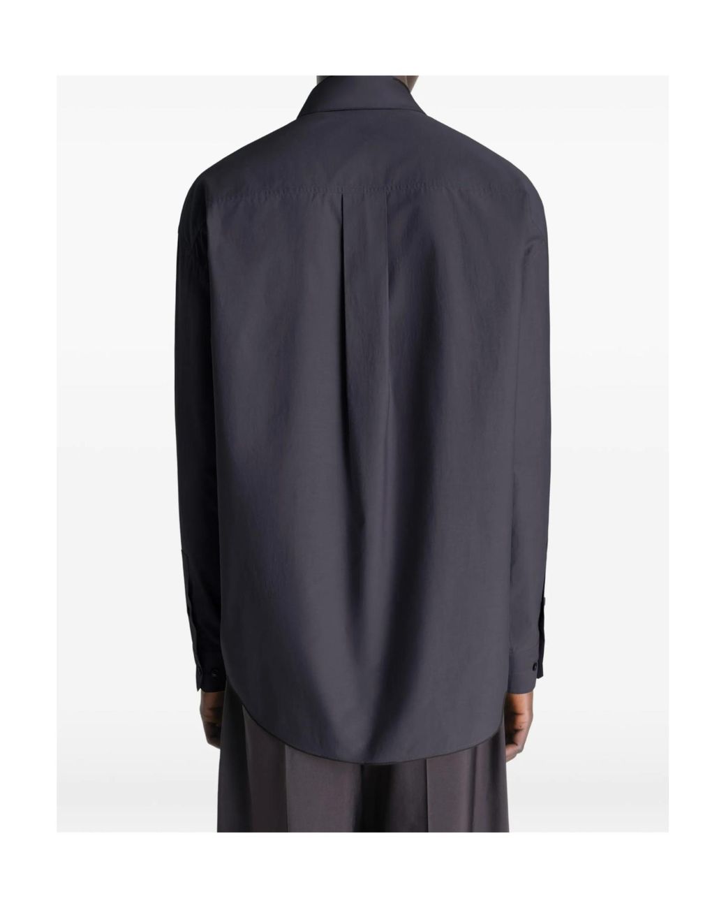 Lemaire Blue Long-Sleeved Curved Hem Regular Shirt for men