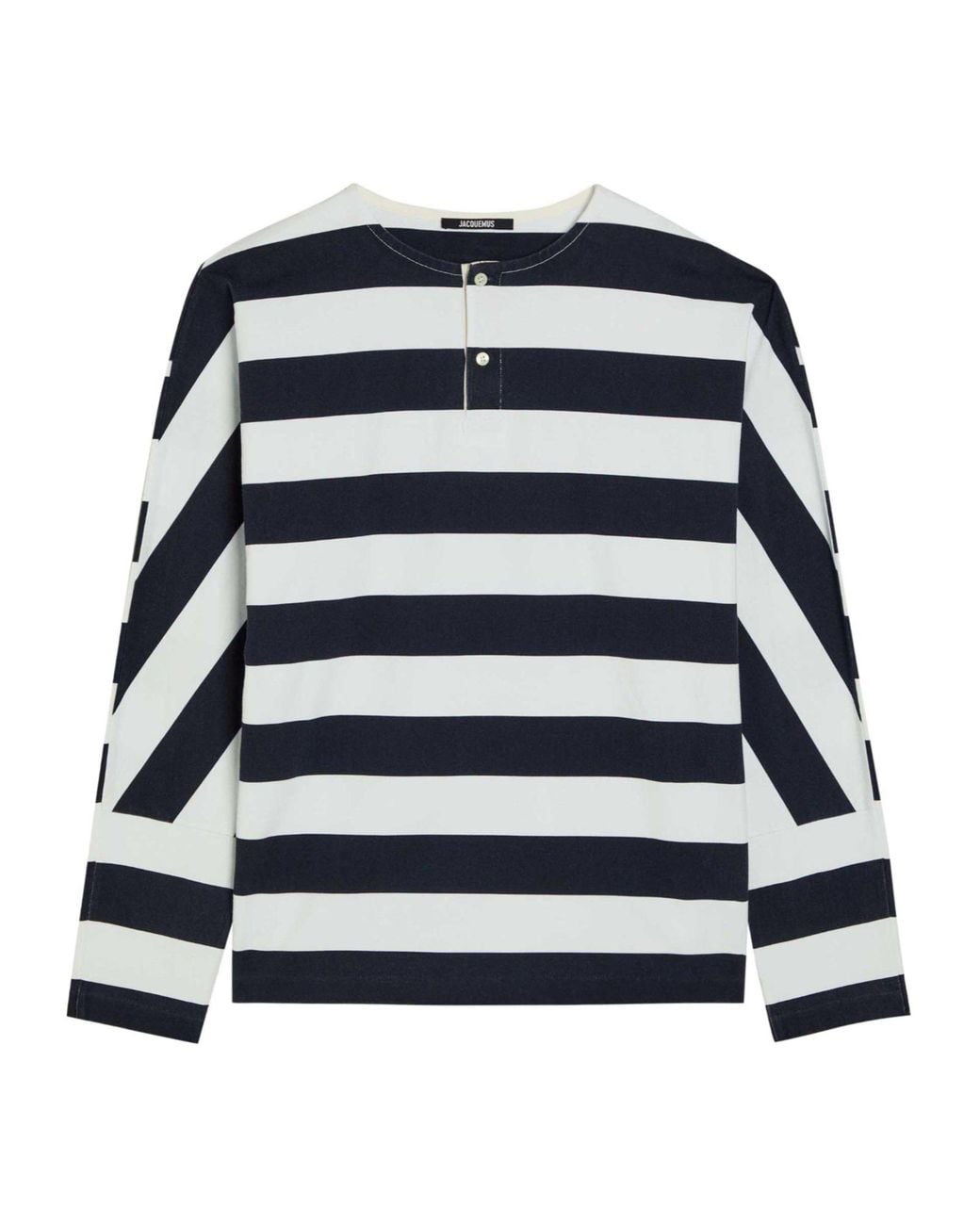Jacquemus Black Simple Striped Cotton T-Shirt for men