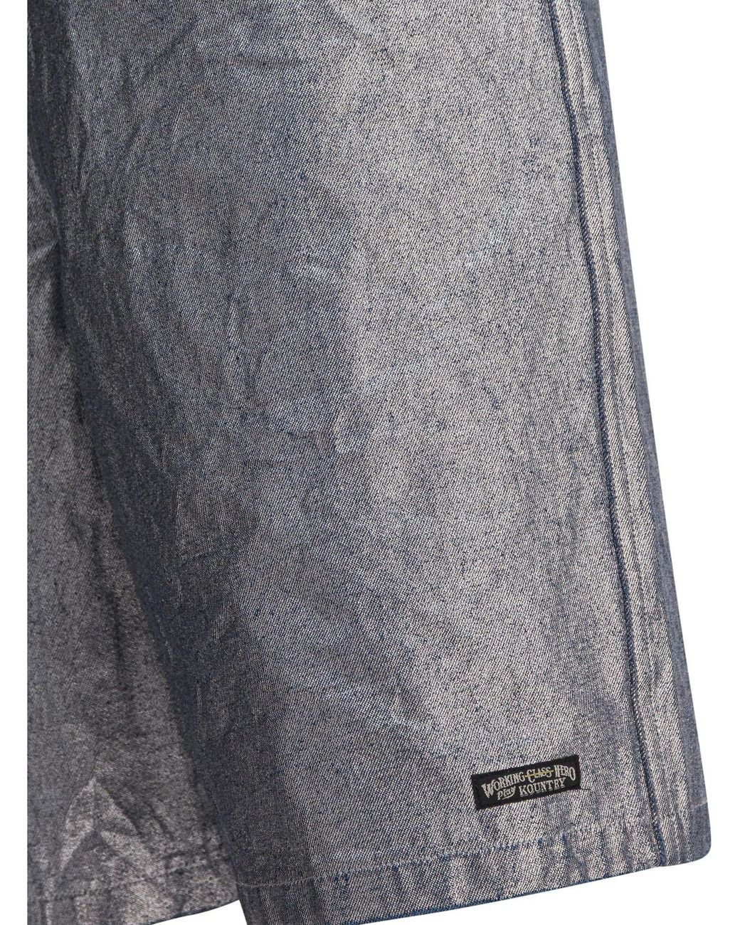 Kapital Gray 12Oz Metallic-Effect Bermuda Shorts for men
