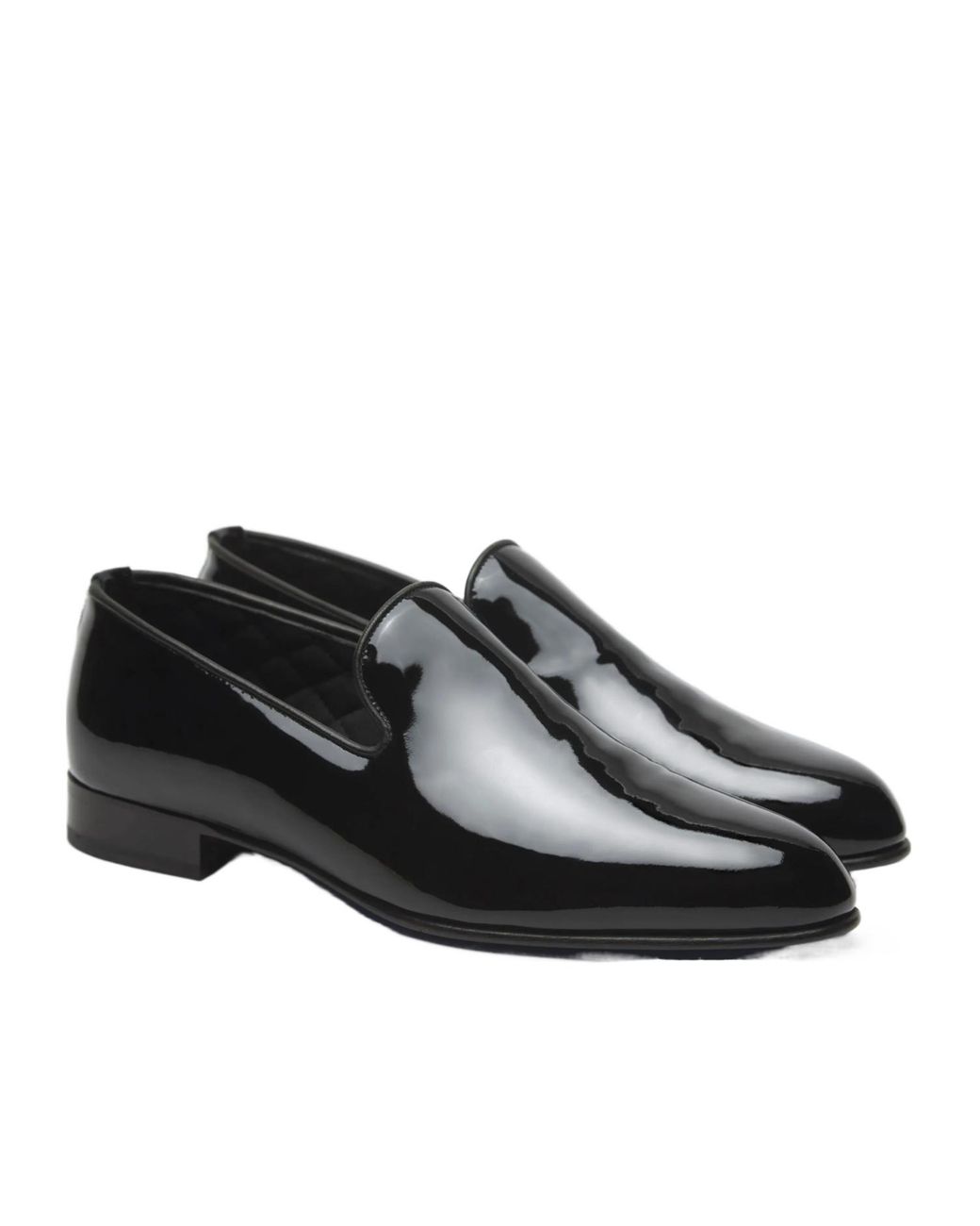 Brioni Black Essential Patent Leather Evening Loafers for men