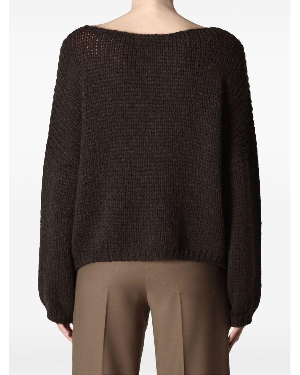 Roberto Collina Black Chunky-Knit Boat-Neck Sweater