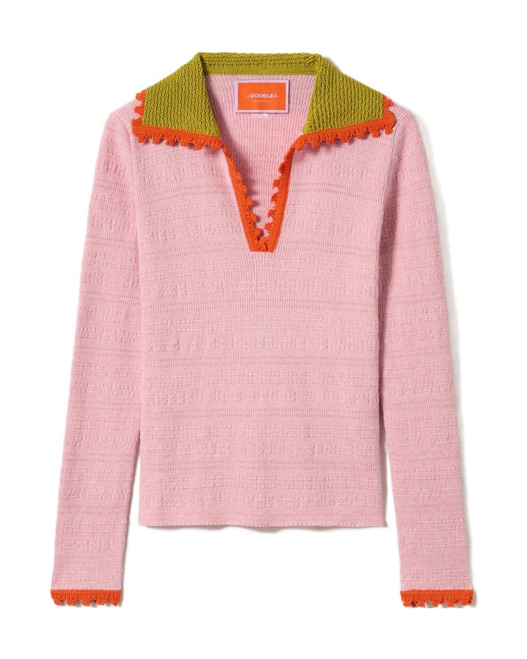 LaDoubleJ Pink Picket Polo Jumper