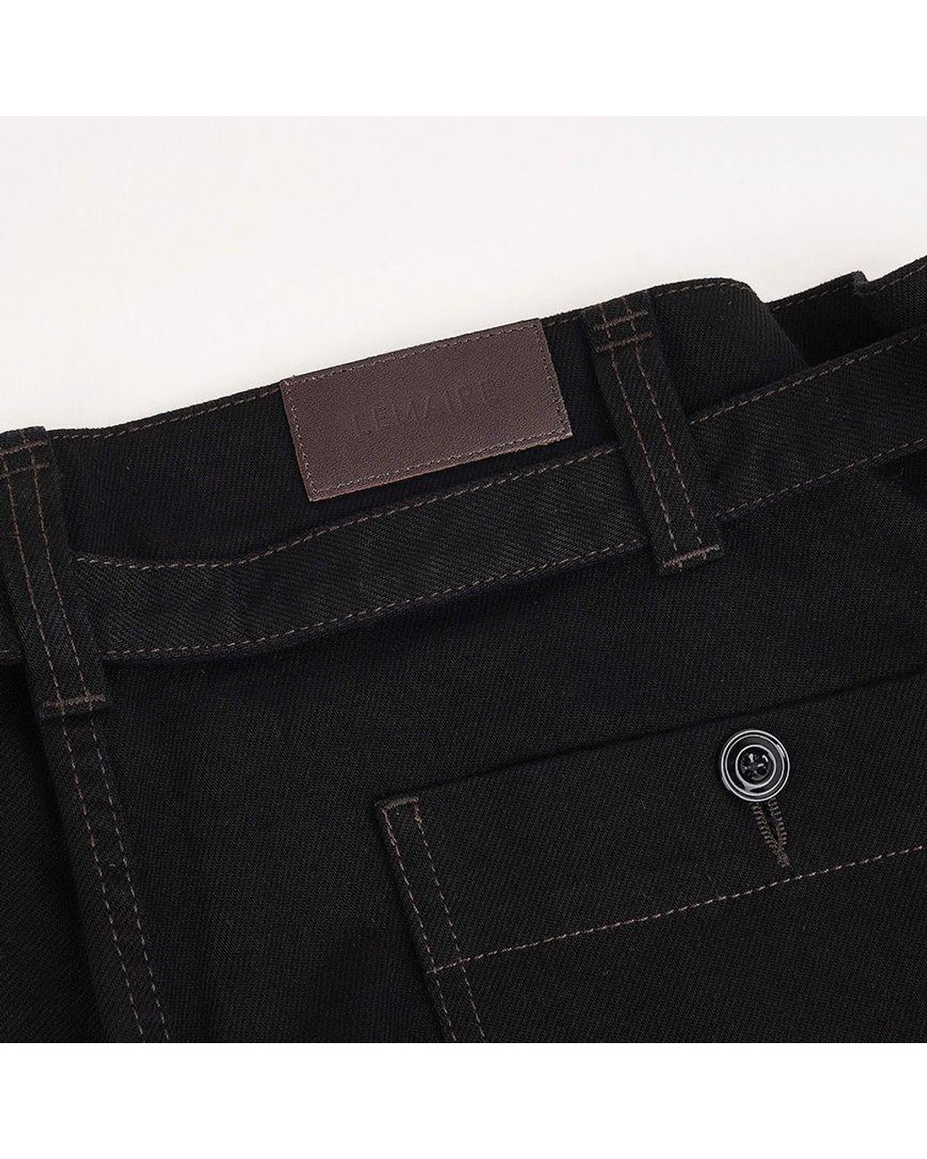 Lemaire Black Maxi Workwear Pants for men