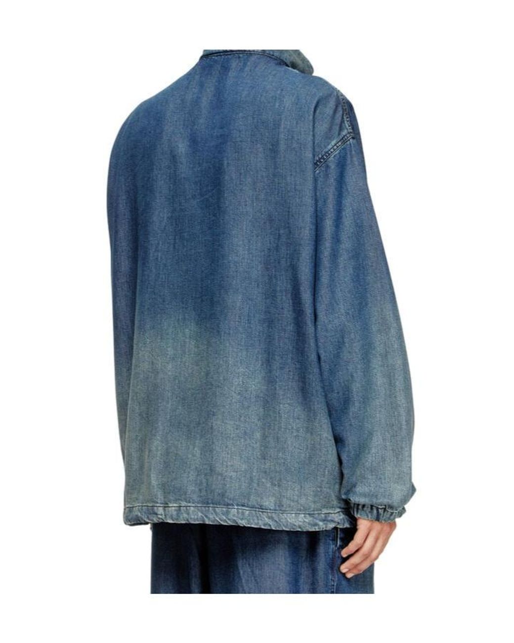 DIESEL Blue Zip-Up Denim Jacket for men