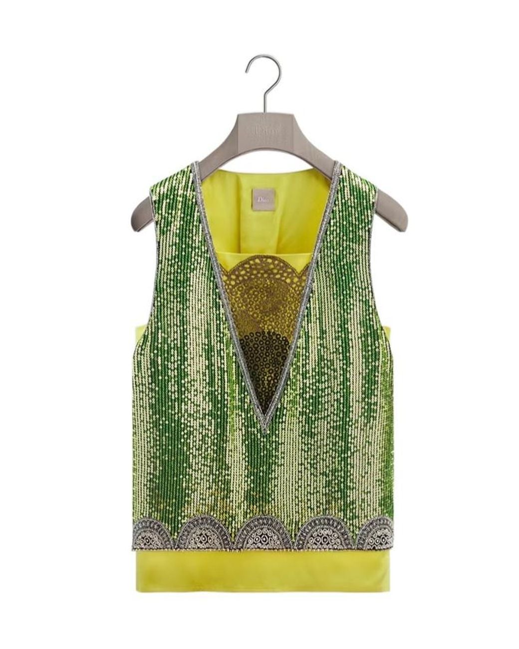 Dior Green Sleeveless Top With Sequins for men