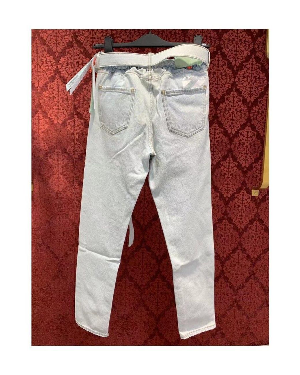 Off-White c/o Virgil Abloh White Belted Straight Jeans for men