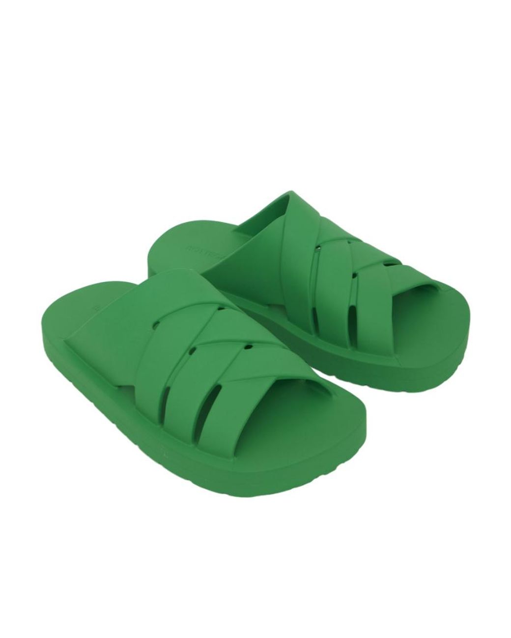 Bottega Veneta Green Intreccio Slip-On Sandals for men