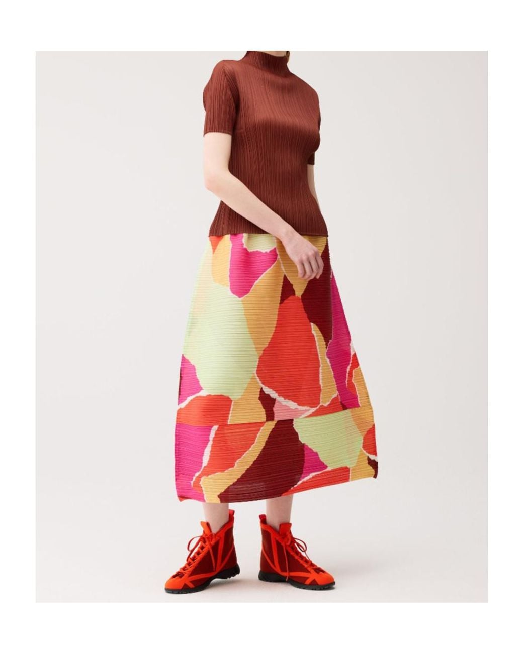 Pleats Please Issey Miyake Red Surprise Skirt