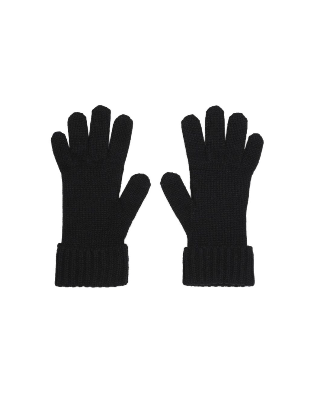 Gucci Black Double G Rib-Knit Gloves