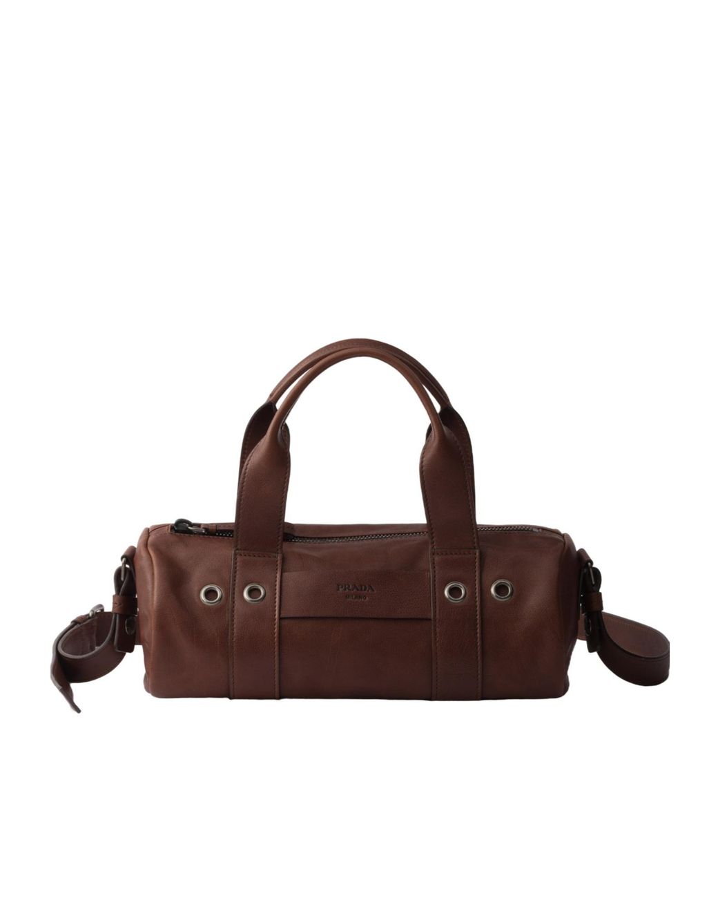 Prada Brown Route Large Leather Top-Handle Bag