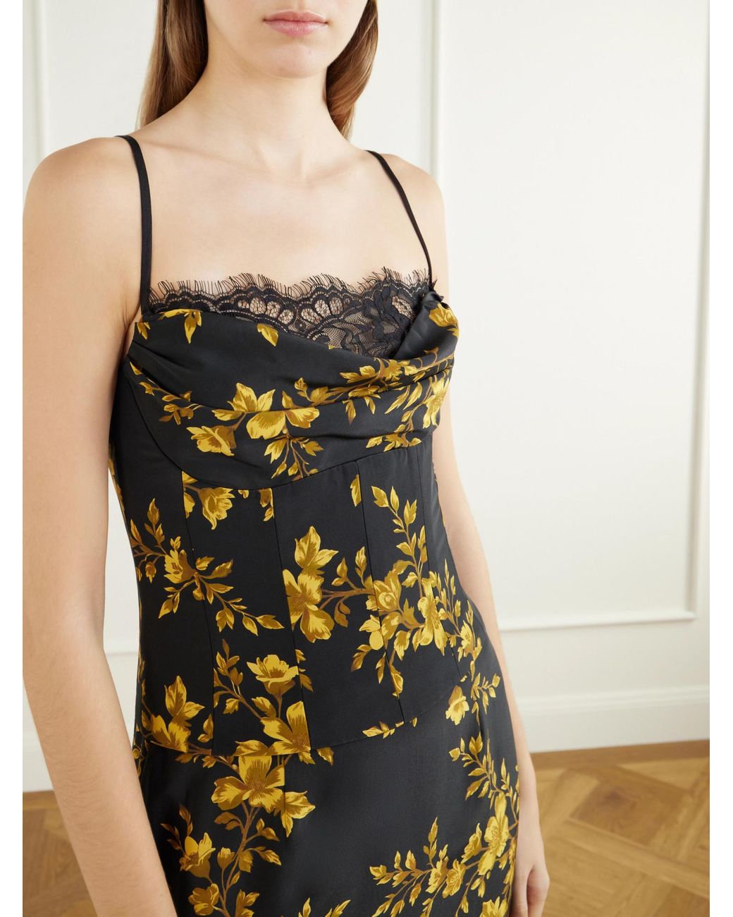 Rebecca Vallance Multicolor Floral-Print Silk-Crepe De Chine Gown