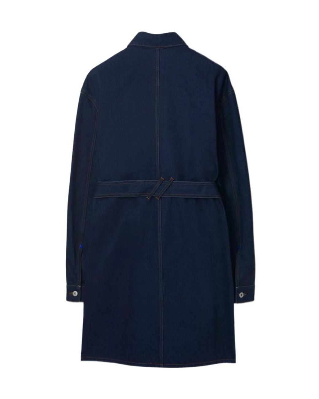 Burberry Blue Japanese Belted Buttoned Denim Shirt Dress