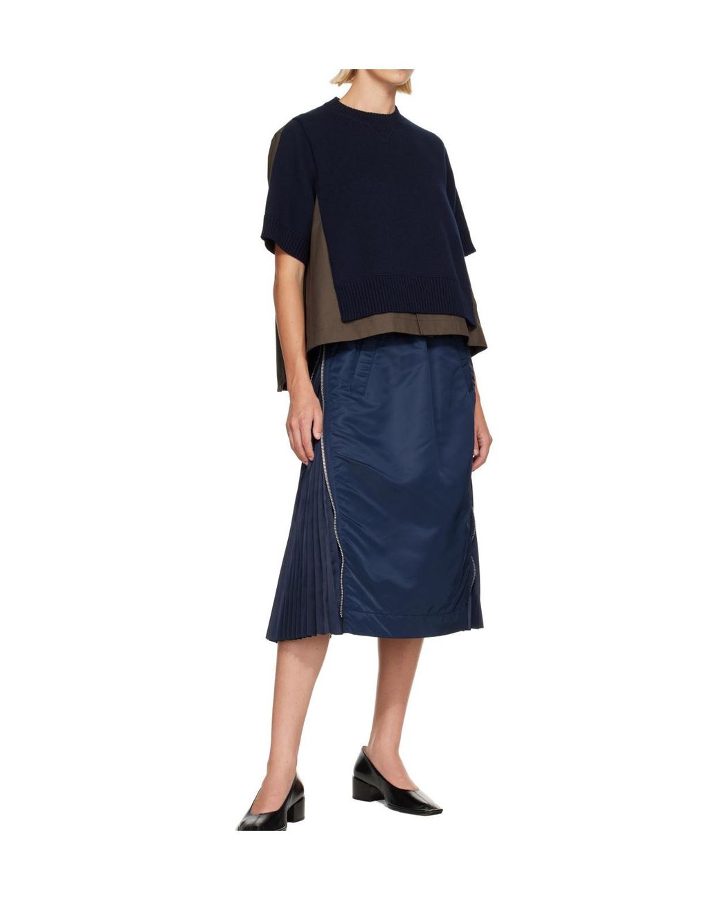 Sacai White Shell-Trimmed T-Shirt