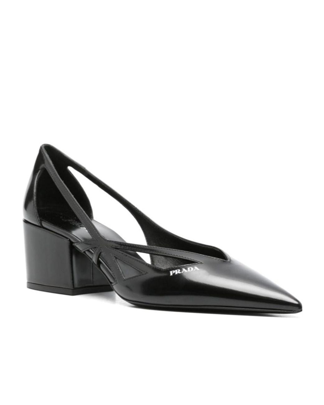 Prada Black Cut-Out Detailed Pointed Toe Pumps