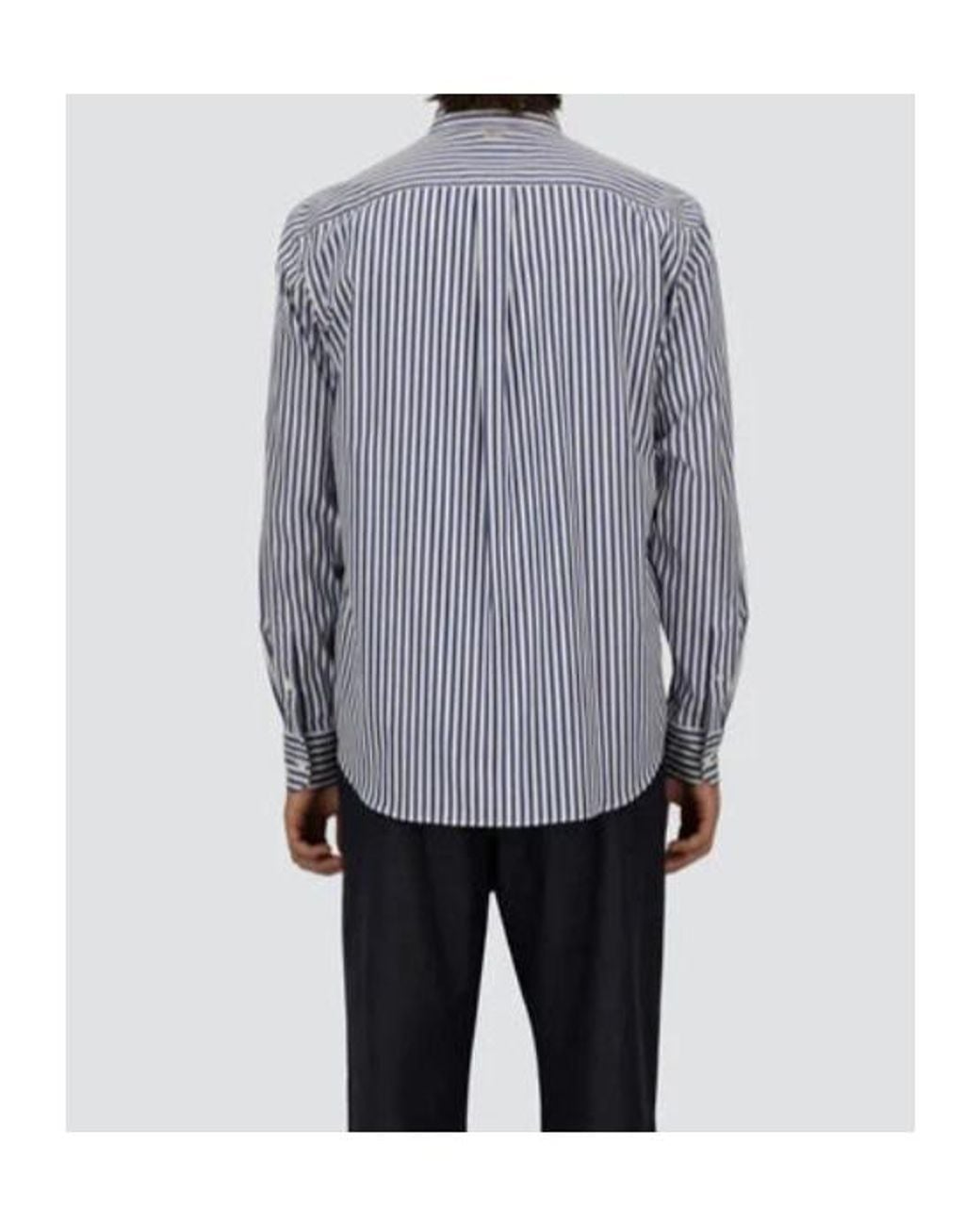 Herno Blue Striped-Pattern Long-Sleeve Shirt for men