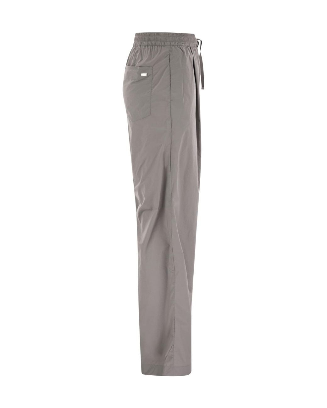 Herno Gray Drawstring Wide-Leg Trousers