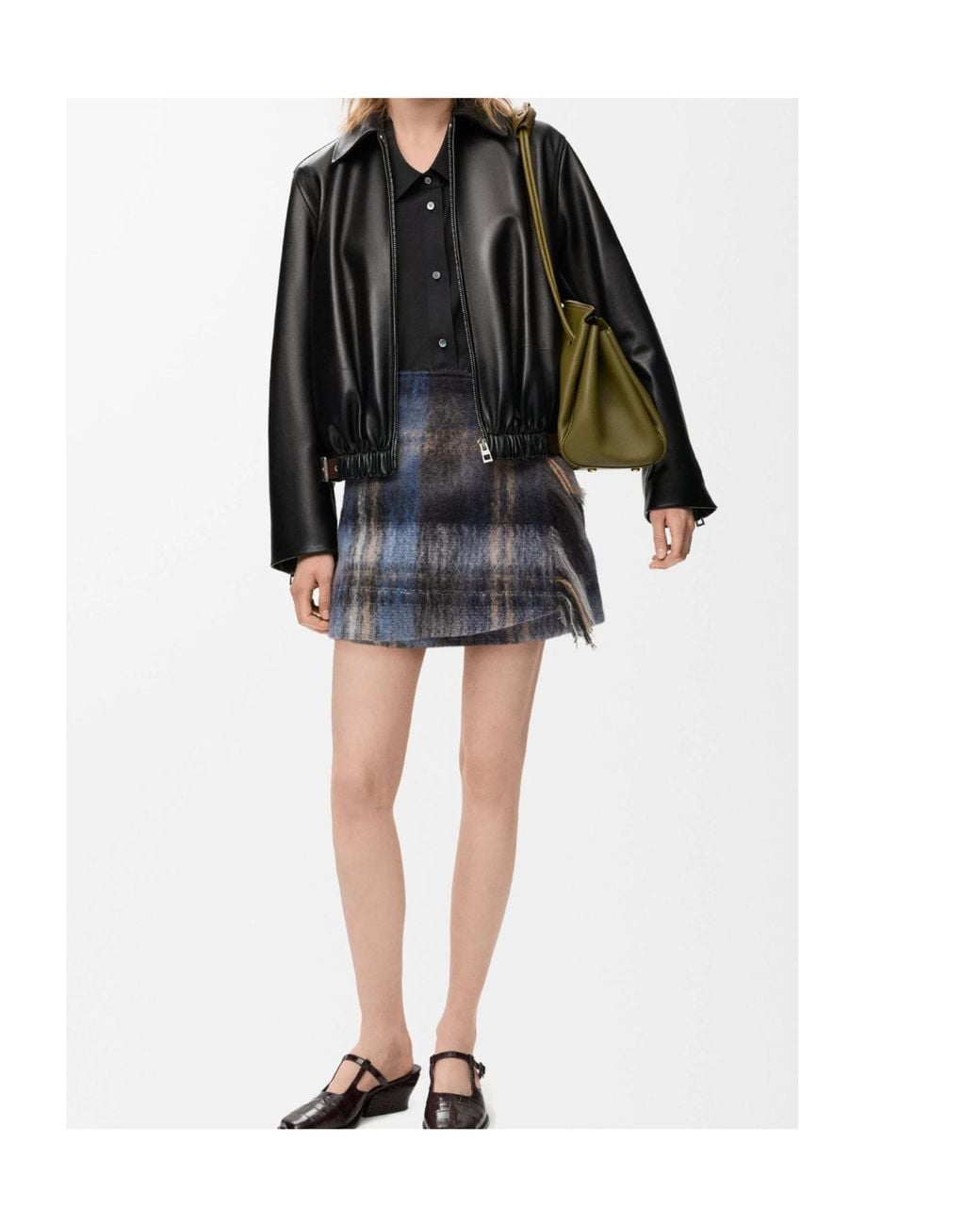 Loewe Blue Checked Skirt