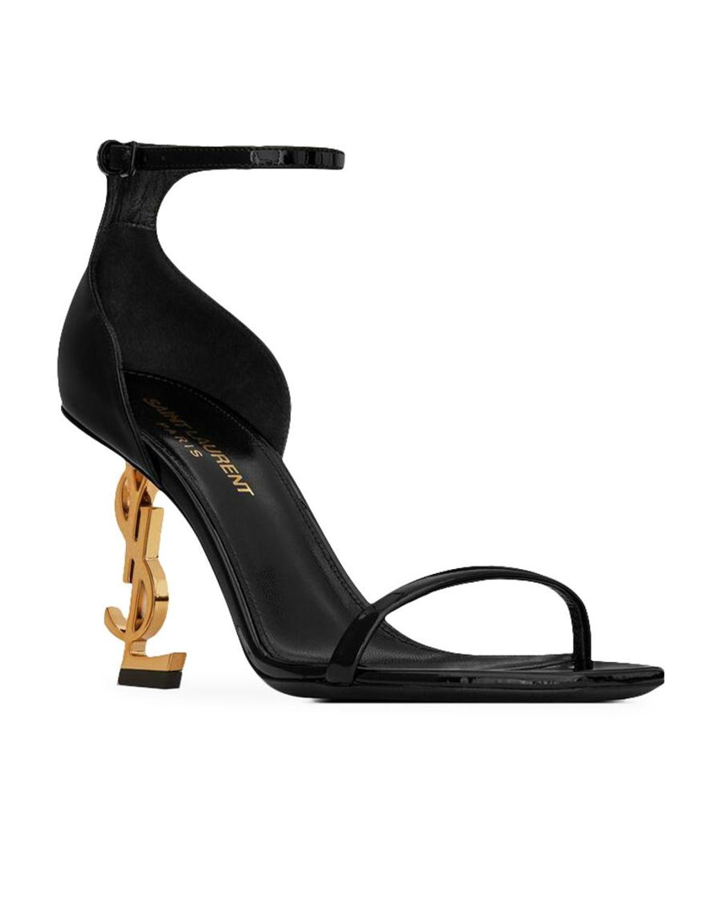 Saint Laurent White Opyum Logo-Heel Heeled Sandals