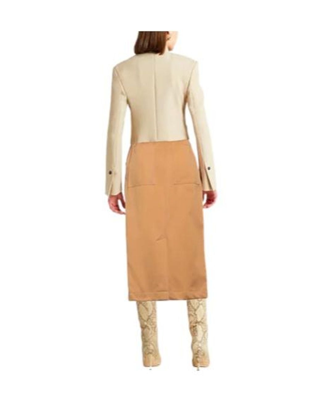 Max Mara Natural Solid Twill Flare Skirt