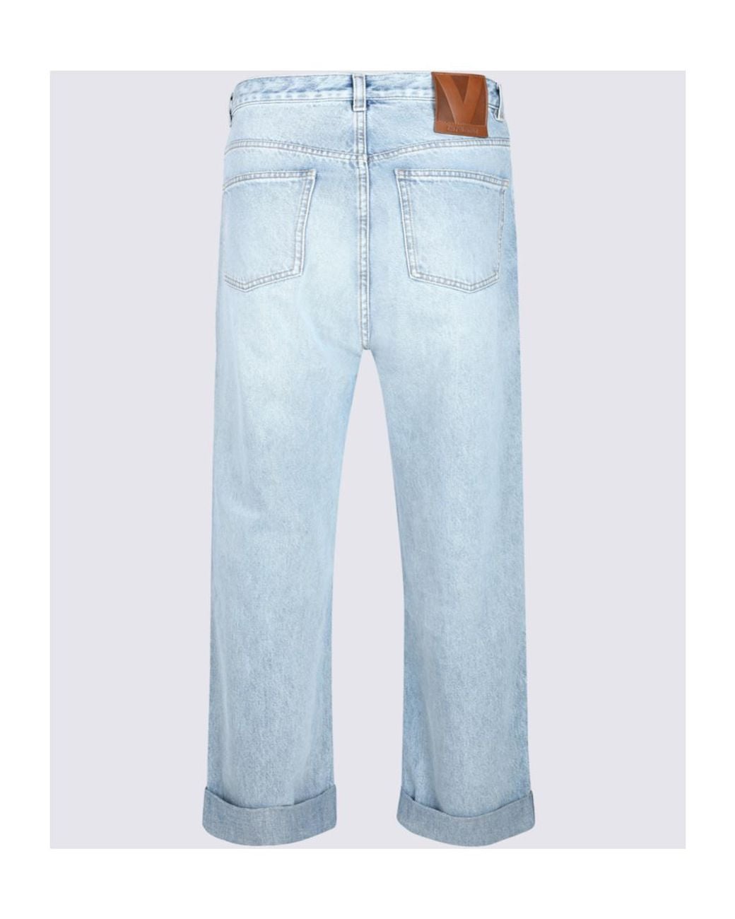 Valentino Blue Wide-Leg Cropped Jeans for men