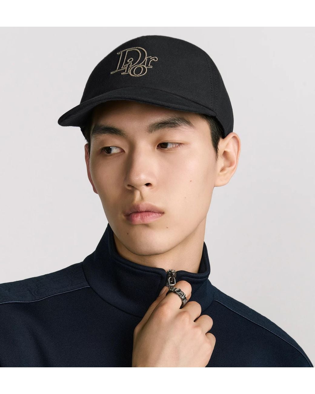 Dior Black Cap With Centered Oblique for men