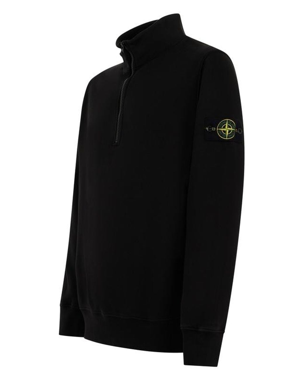 Stone Island Black Zip Collar Sweatshirt for men