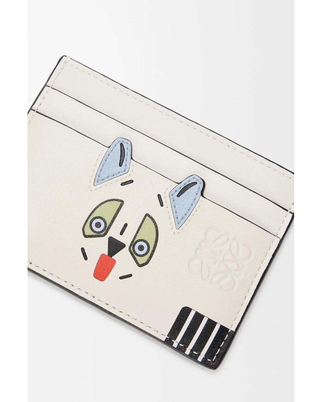 Loewe White Logo Embossed Cardholder