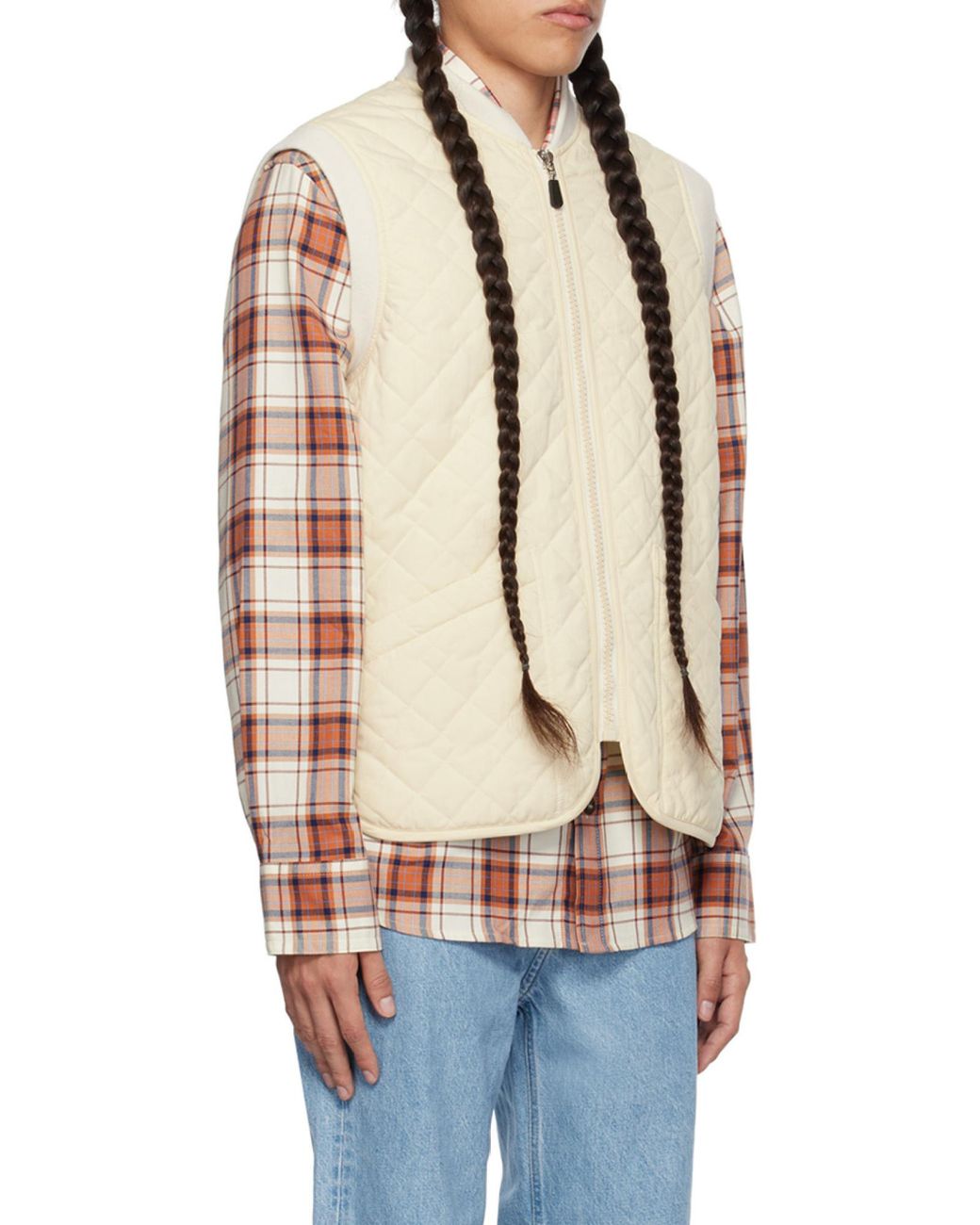 A.P.C. Natural Quilted Zipped Vest for men