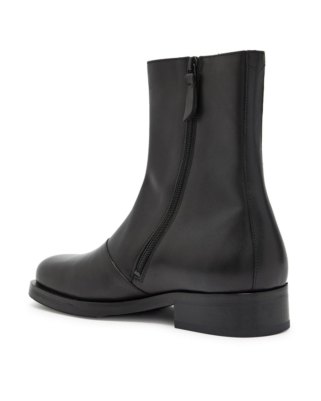 Our Legacy Black Glossy Leather Ankle Boots for men
