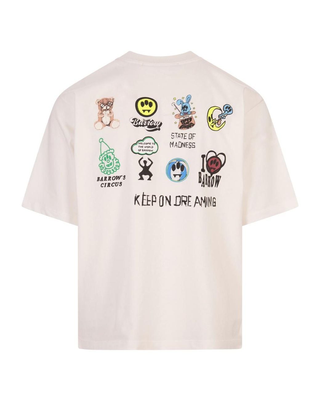 Barrow White Logo-Print Crewneck T-Shirt for men