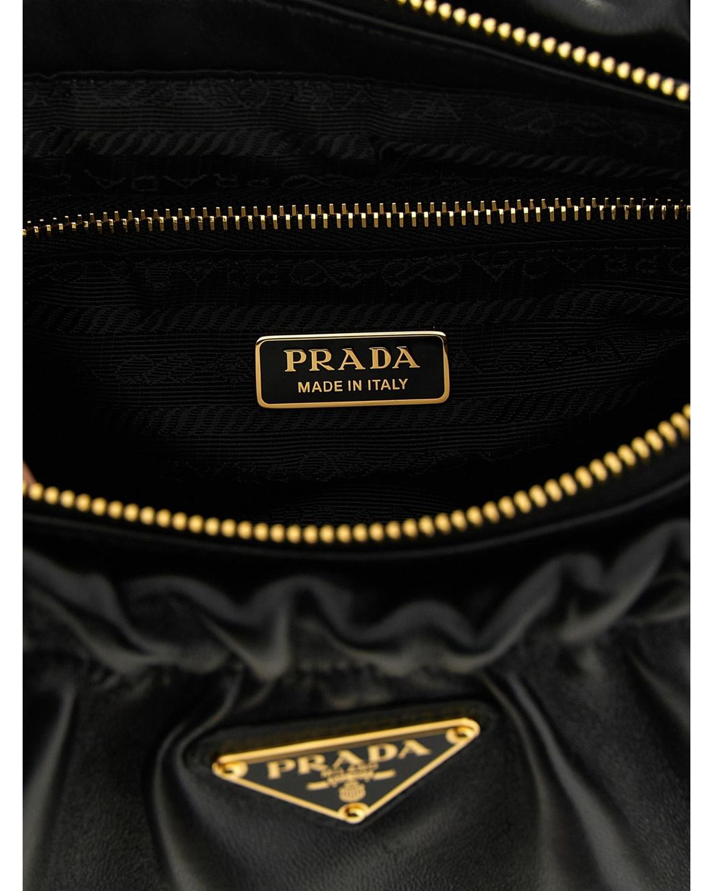 Prada Black Triangle-Logo Shoulder Bag