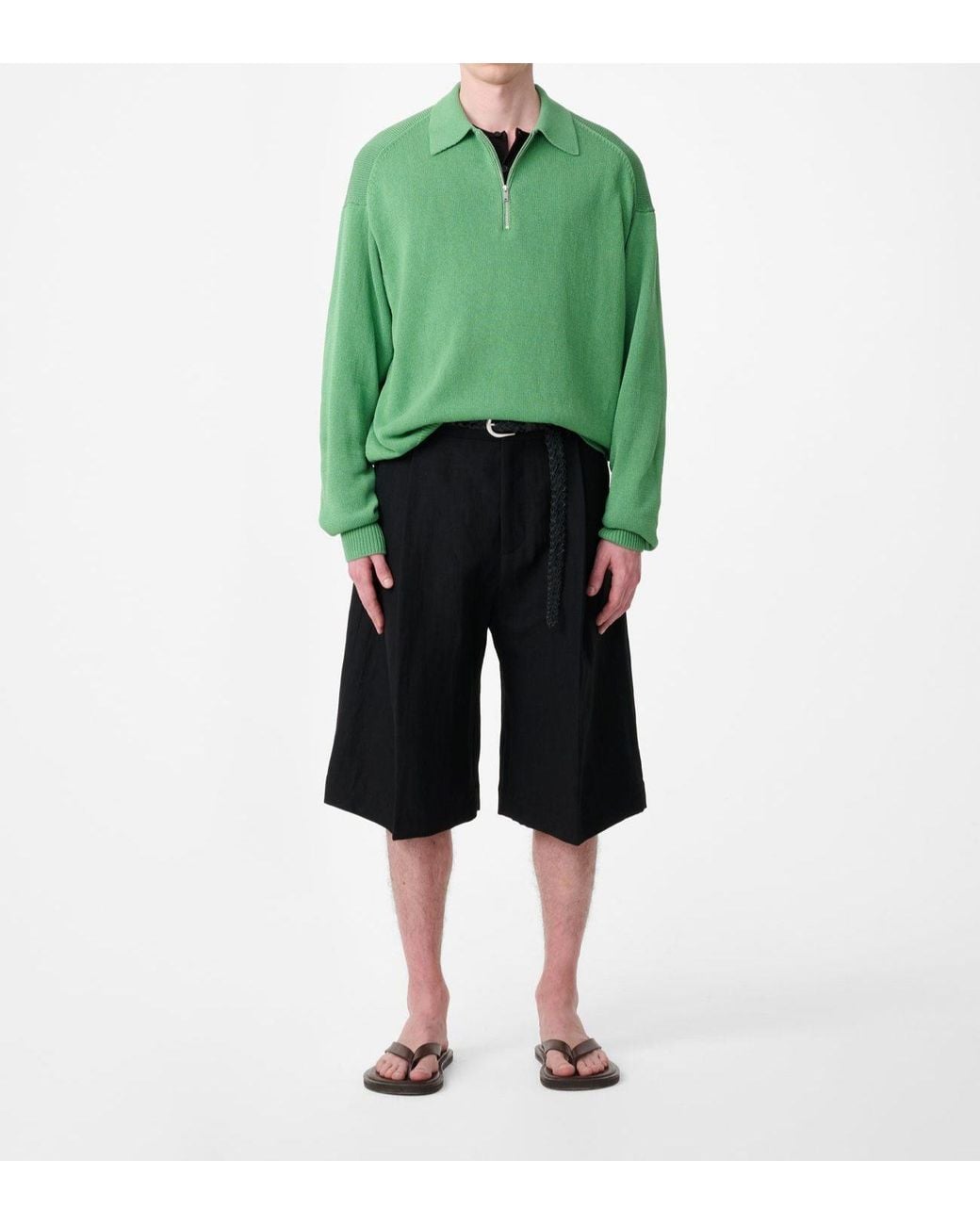 Studio Nicholson Green Heddy Knit Polo for men