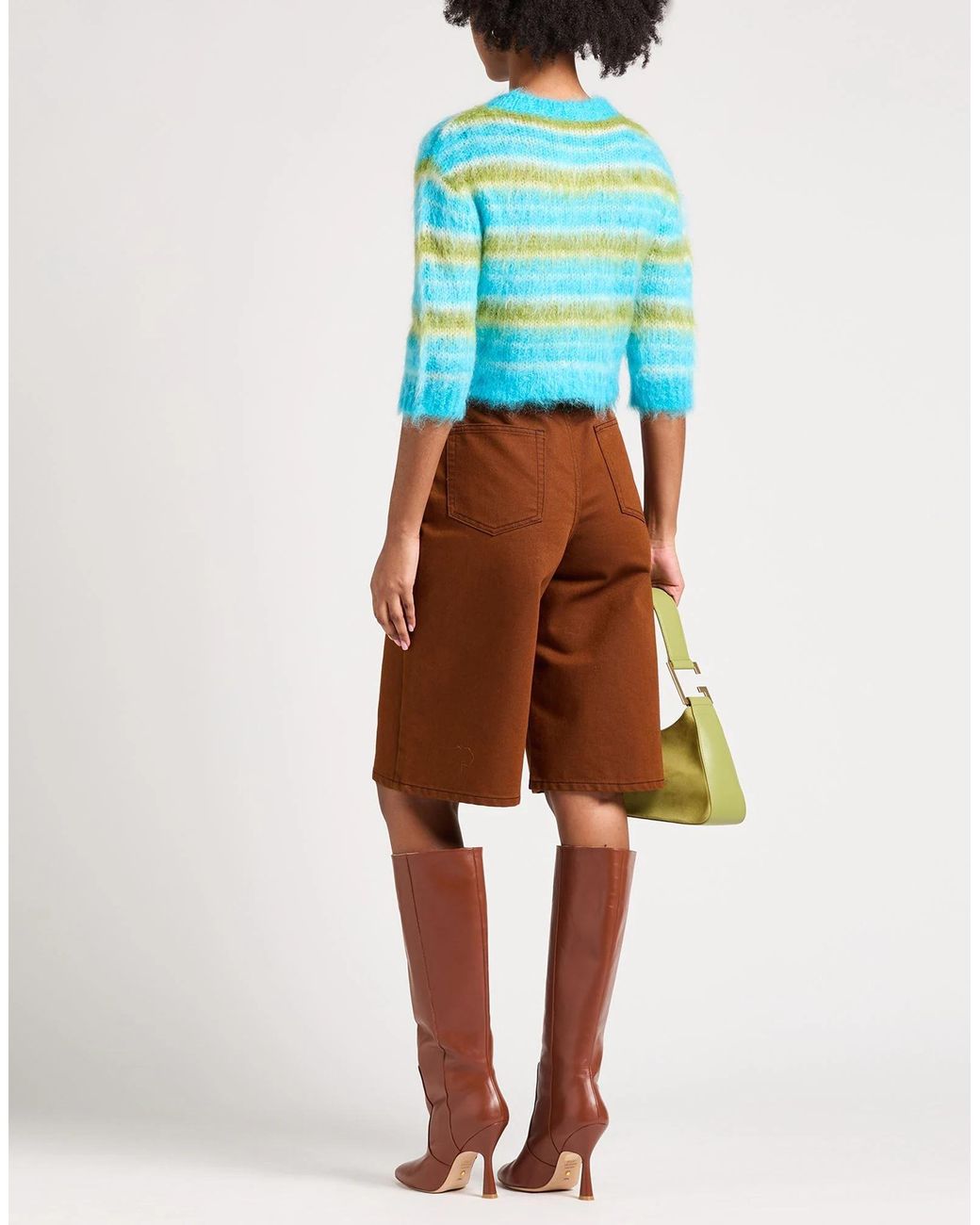Marni Blue Intarsia-Knit Jumper