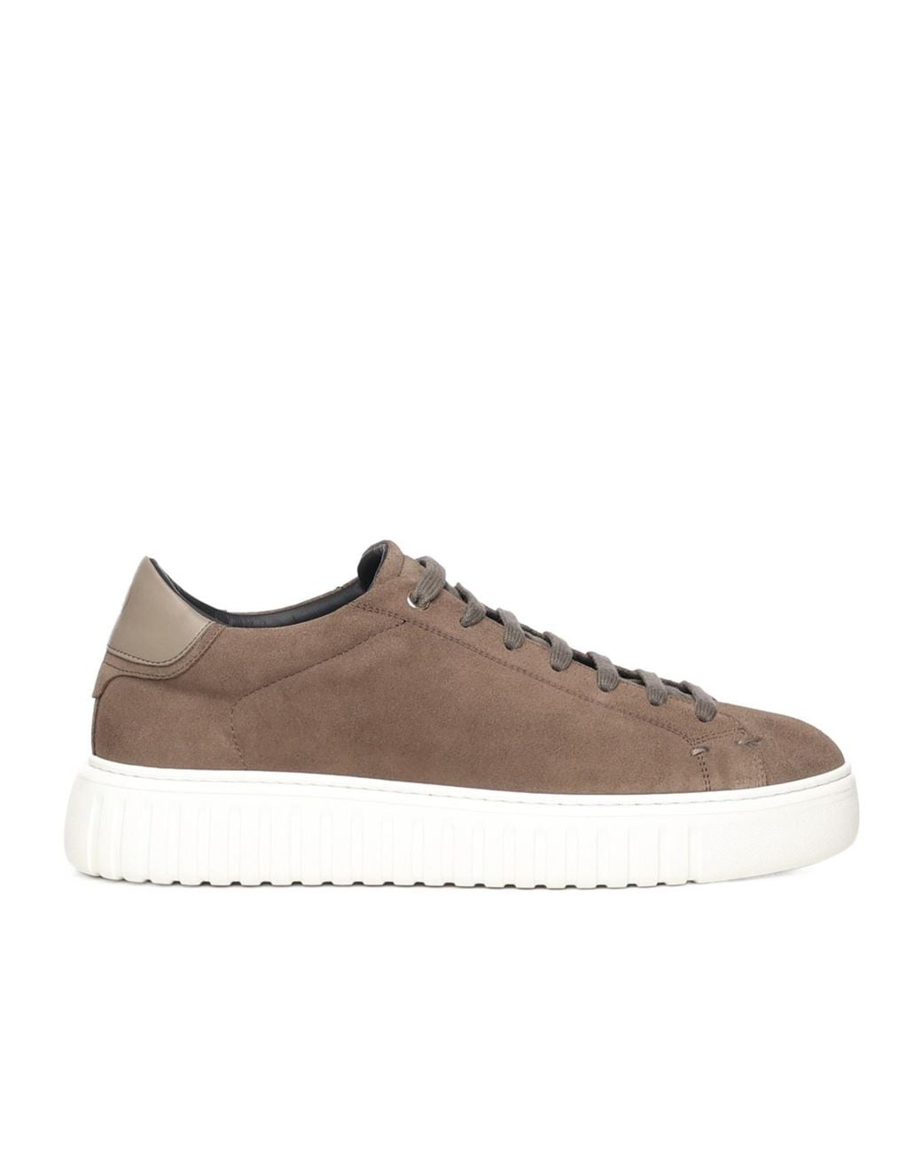 Giuliano Galiano Brown Mars Suede Low-Top Sneakers for men