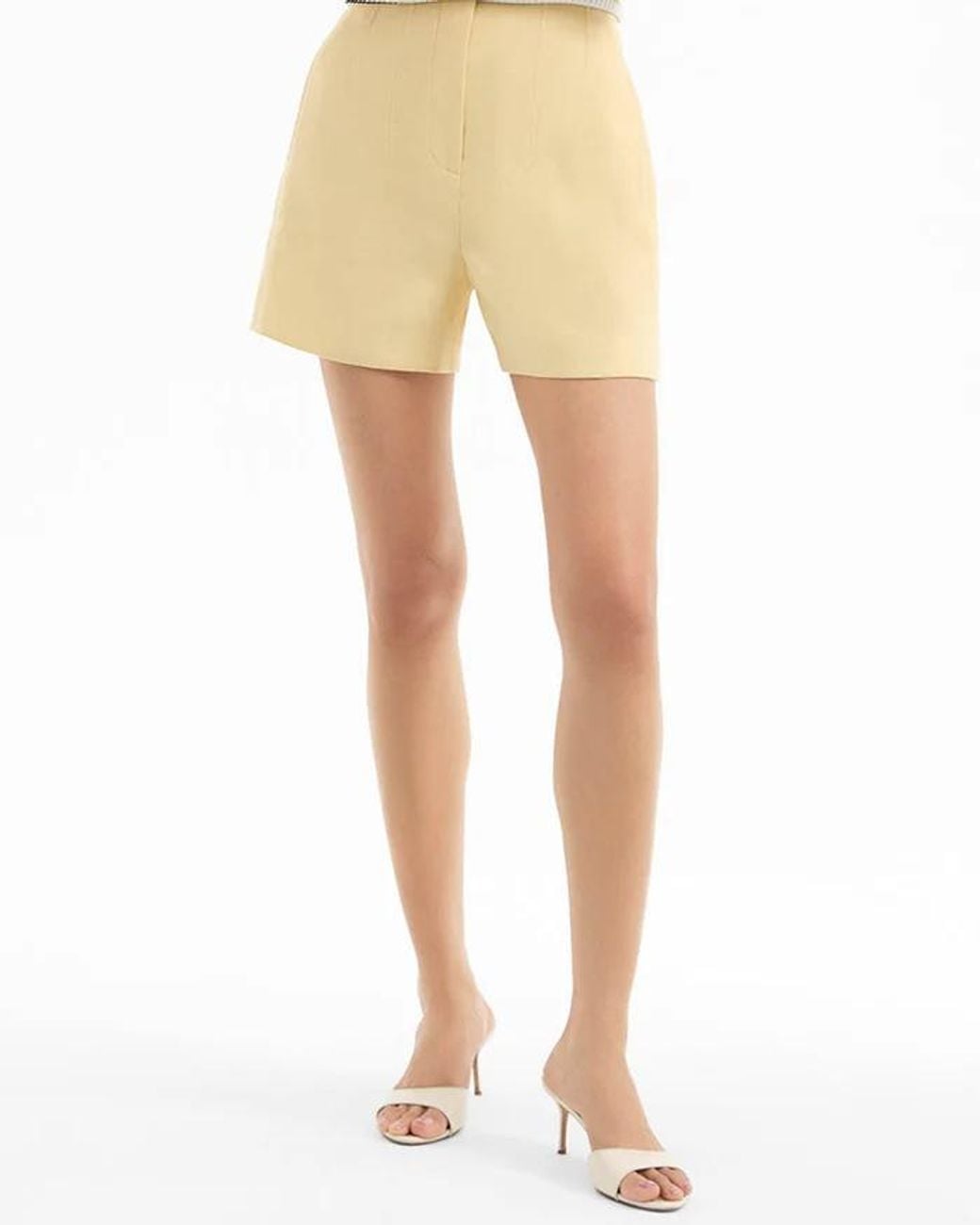 Veronica Beard Natural Brit Linen-Blend Twill Shorts